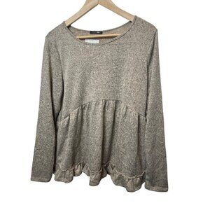 Paper Moon Ruffle Hem Peplum Top – Size Large